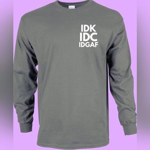 Gray Long Sleeve Shirt Graphic Tee